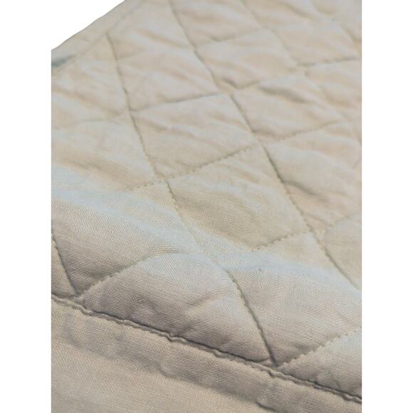 Pottery Barn Belgian Flax Linen Diamond Quilted Sham Euro Flax NEW Light Blue - Picture 3 of 3